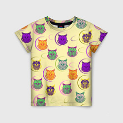 Детская футболка Сова - разноцветные птицы