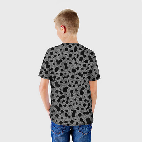 Детская футболка Пятнистый чёрно-серый / 3D-принт – фото 4