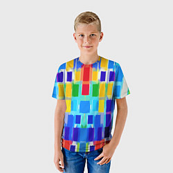 Футболка детская Colorful strips - pop art - vogue, цвет: 3D-принт — фото 2