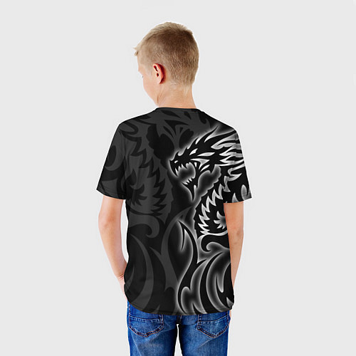 Детская футболка Балдурс гейт 3 - черный дракон / 3D-принт – фото 4