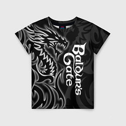 Детская футболка Балдурс гейт 3 - черный дракон