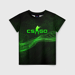 Детская футболка CSGO green abstract