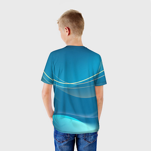 Детская футболка Абстрактный голубой фон / 3D-принт – фото 4