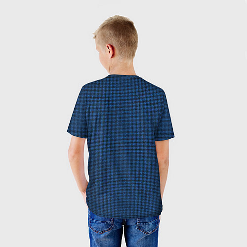 Детская футболка Мелкая синяя плитка текстура / 3D-принт – фото 4