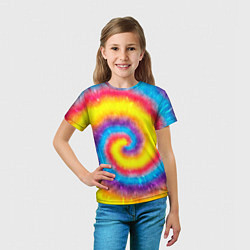 Футболка детская Тай-дай сочные цвета, цвет: 3D-принт — фото 2