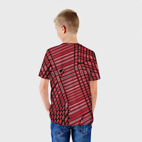 Детская футболка Красная кибер паутина / 3D-принт – фото 4