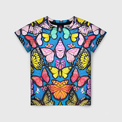 Детская футболка Зеркальный паттерн из бабочек - мода