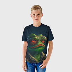 Футболка детская Pepe frog, цвет: 3D-принт — фото 2