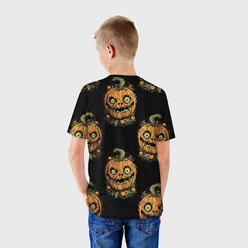 Детская футболка Паттерн озорная тыква / 3D-принт – фото 4