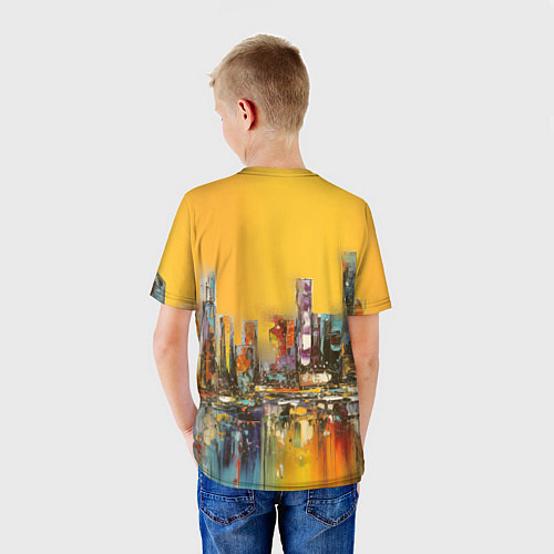 Детская футболка Кот в городе - street style / 3D-принт – фото 4