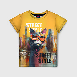Детская футболка Кот в городе - street style