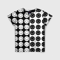 Футболка детская Smiley black and white, цвет: 3D-принт