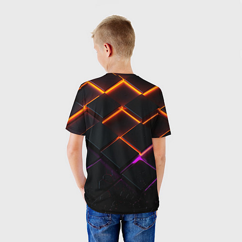 Детская футболка Starfield logo orange abstract / 3D-принт – фото 4