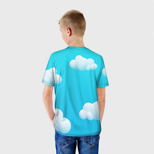 Детская футболка Хочешь быть сильным - качайся с котиком на качелях / 3D-принт – фото 4
