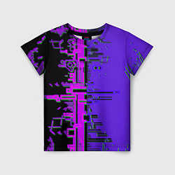 Детская футболка Кибер-глитч фиолетовый