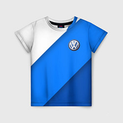 Детская футболка Volkswagen - голубые линии