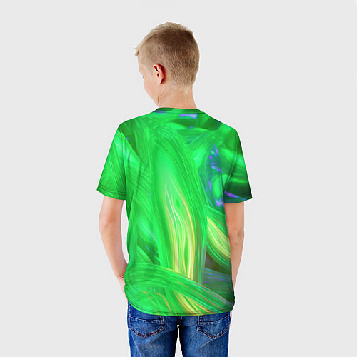 Детская футболка Зеленая абстракция / 3D-принт – фото 4