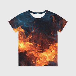 Детская футболка Fire black background