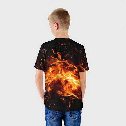Детская футболка Baldurs Gate 3 fire logo / 3D-принт – фото 4