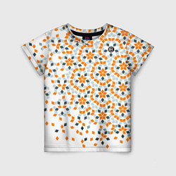 Детская футболка Плитки Пенроуза в оранжево серой палитре