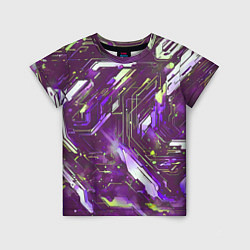 Детская футболка Космические кибер схемы фиолетовые