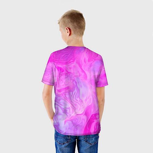 Детская футболка Розовая текстура / 3D-принт – фото 4