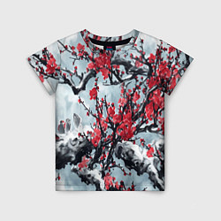 Детская футболка Лепестки цветущей вишни - сакура