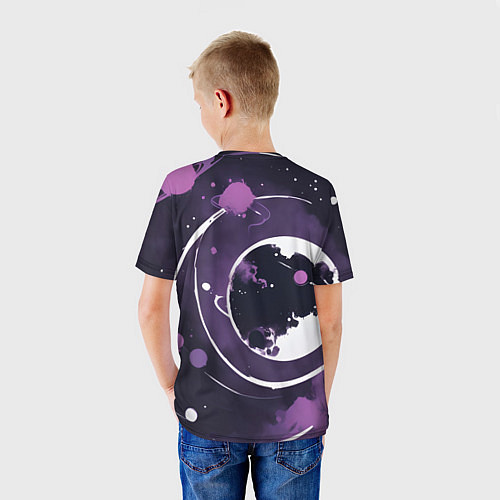 Детская футболка Фиолетовый космос - нейросеть / 3D-принт – фото 4