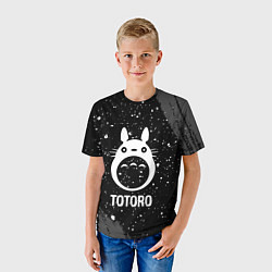 Футболка детская Totoro glitch на темном фоне, цвет: 3D-принт — фото 2
