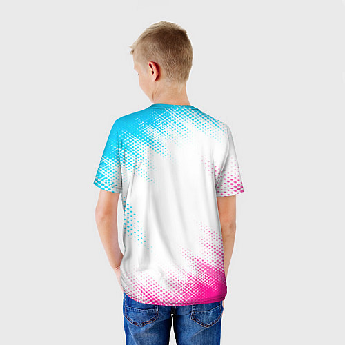Детская футболка Jaguar neon gradient style / 3D-принт – фото 4