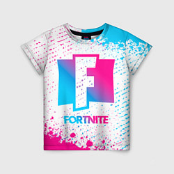 Детская футболка Fortnite neon gradient style
