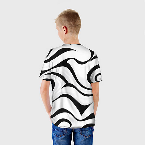 Детская футболка Анималистическая абстракция зебры / 3D-принт – фото 4