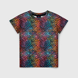 Детская футболка Разноцветная чешуя дракона