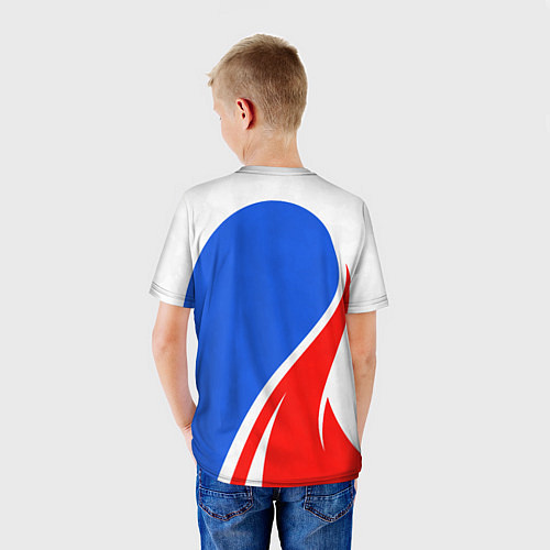 Детская футболка Герб РФ - white sport / 3D-принт – фото 4