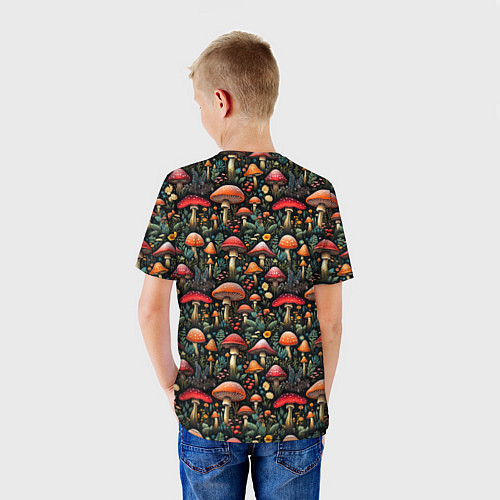 Детская футболка Сказочные грибы мухоморы паттерн / 3D-принт – фото 4