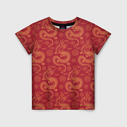 Детская футболка Dragon red pattern