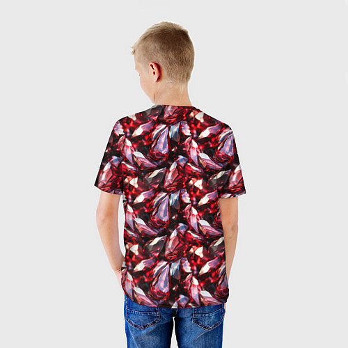 Детская футболка Рубиновый паттерн / 3D-принт – фото 4