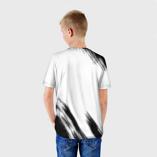 Детская футболка Russia sport черно белый / 3D-принт – фото 4
