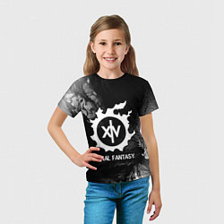 Футболка детская Final Fantasy glitch на темном фоне, цвет: 3D-принт — фото 2
