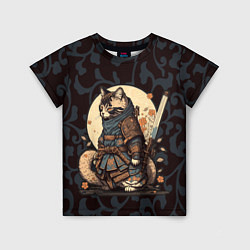 Детская футболка Кот якудза - японский воин