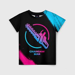 Детская футболка Chainsaw Man - neon gradient