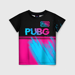 Детская футболка PUBG - neon gradient: символ сверху