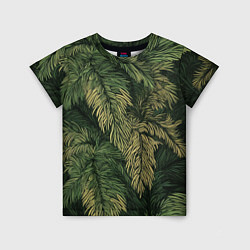 Детская футболка Камуфляж хвойный лес