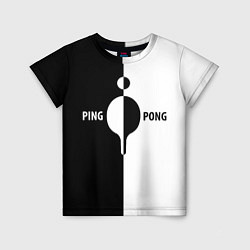 Детская футболка Ping-Pong черно-белое