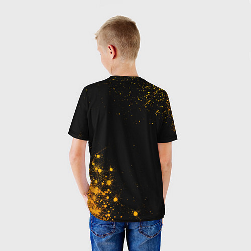 Детская футболка Danganronpa - gold gradient: надпись, символ / 3D-принт – фото 4