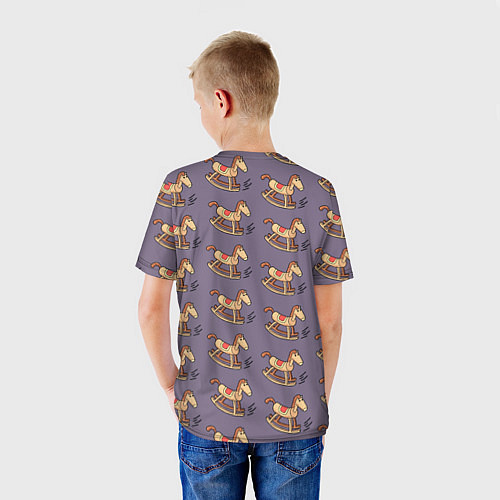 Детская футболка Деревянные лошадки качалки / 3D-принт – фото 4