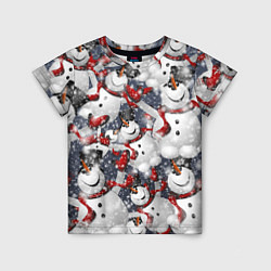Детская футболка Зимний паттерн со снеговиками