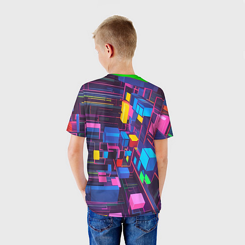 Детская футболка Пространство с кубами / 3D-принт – фото 4