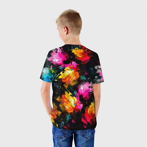 Детская футболка Краски и цветы / 3D-принт – фото 4
