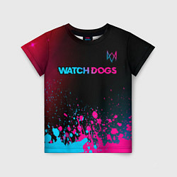 Детская футболка Watch Dogs - neon gradient: символ сверху